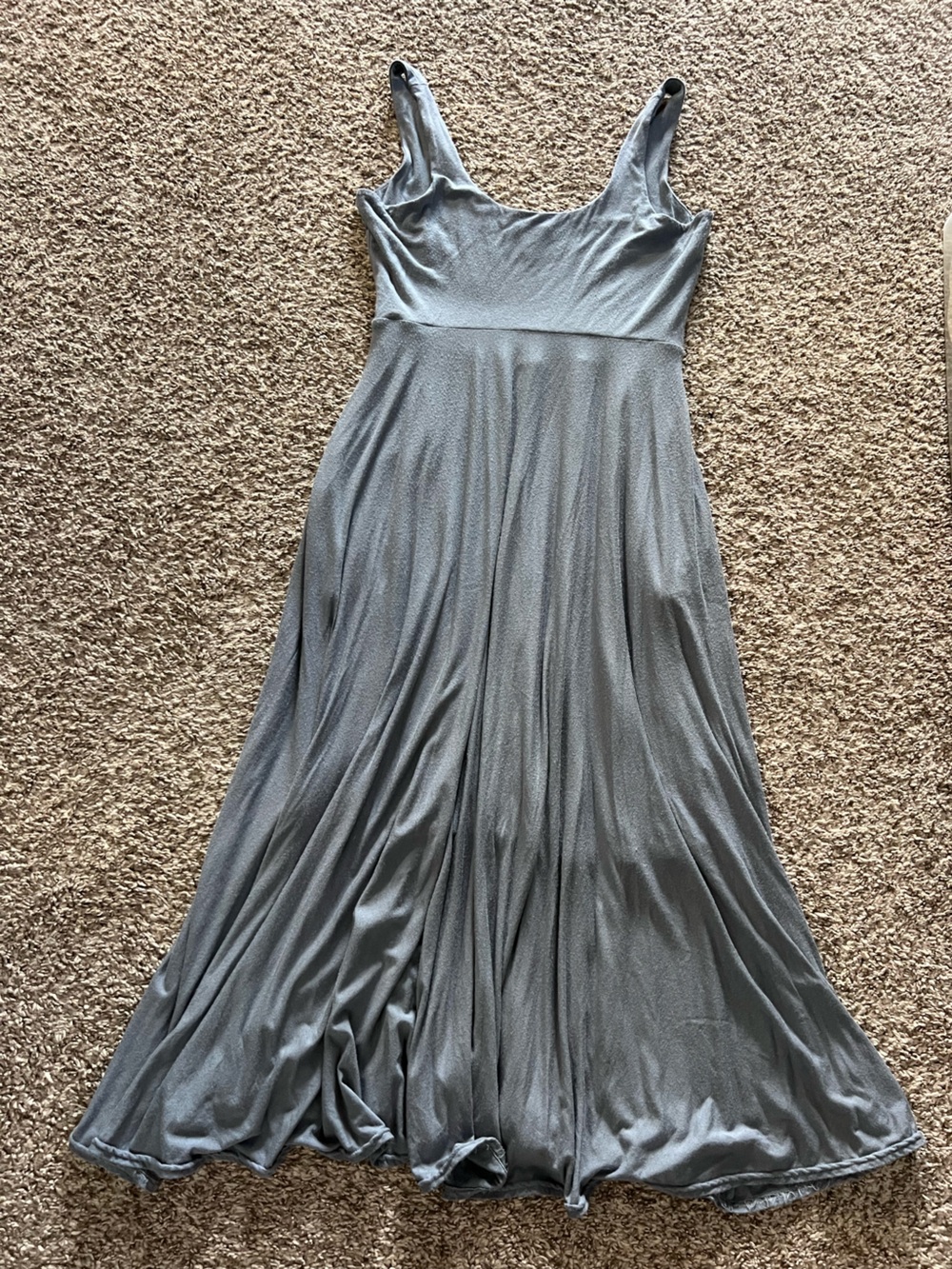 Athleta Sleeveless Bluish Gray Maxi Travel Dress